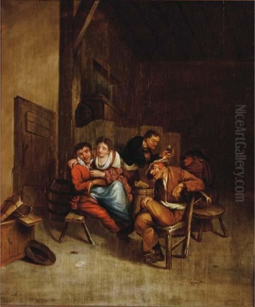 Interior Of A Tavern Oil Painting by Jan Steen