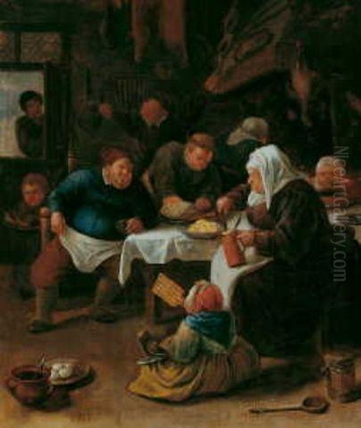 Die Fette/die Magere Kuche Oil Painting by Jan Steen