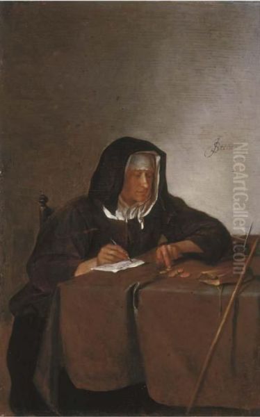 A Woman Counting Coins At A Table Oil Painting by Jan Steen