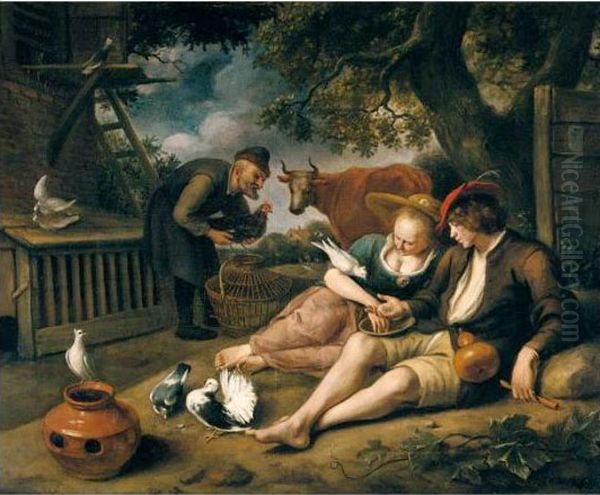 ``de Duiventil' - An Allegory Of Love Oil Painting by Jan Steen