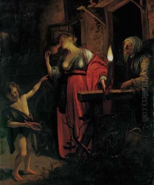 The Mocking Of Ceres Oil Painting by Jan Steen