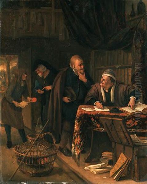 The Rent Day Oil Painting by Jan Steen