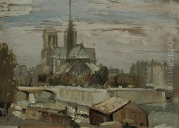 Notre Dame From The Left Bank Oil Painting by Philip Wilson Steer