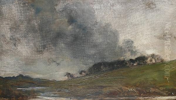 Landscape Under Stormy Skies Oil Painting by Philip Wilson Steer