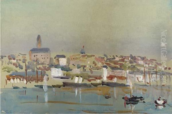 Boulogne Harbour Oil Painting by Philip Wilson Steer