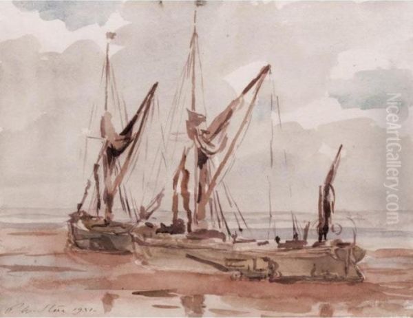 Thames Barges, Whitstable Oil Painting by Philip Wilson Steer