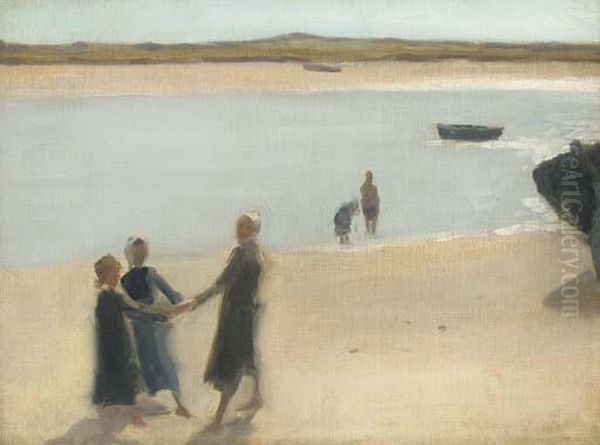 Fisher Children, Etaples Oil Painting by Philip Wilson Steer