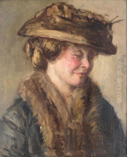 Portrait Of Alice Rothenstein (nee Knewstub) Oil Painting by Philip Wilson Steer