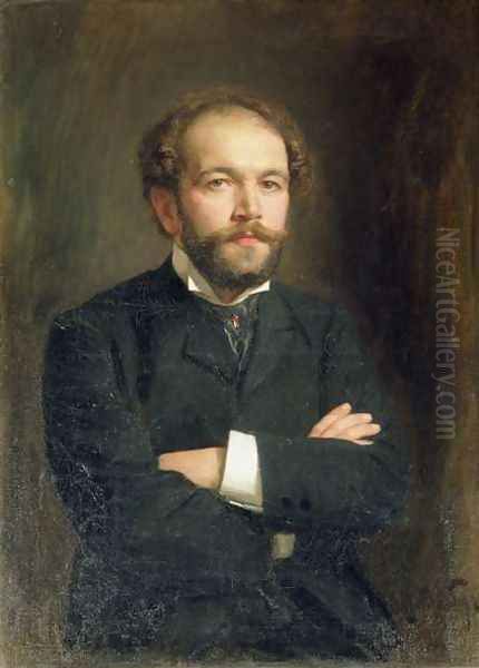 Portrait of Nikolai Karlovich Medtner 1879-1951 1906 Oil Painting by Viktor Karlovich Stemberg