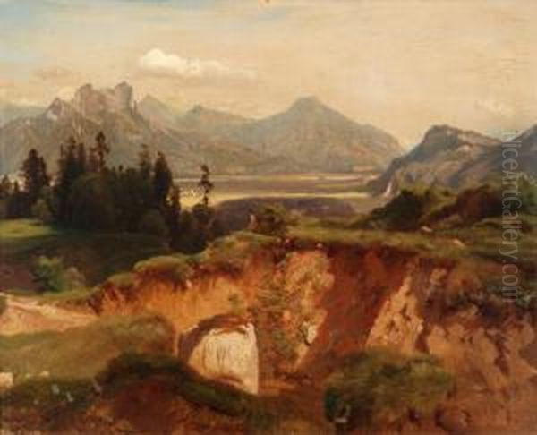 Brannenburg Oil Painting by Johann Gottfried Steffan