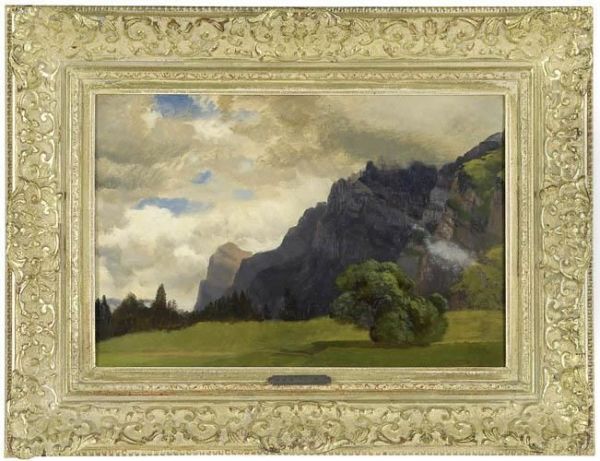 Im Linthtal. 1852. Oil Painting by Johann Gottfried Steffan