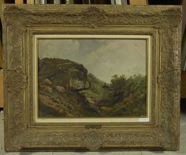 Landschaft Mit Felsen. Oil Painting by Johann Gottfried Steffan