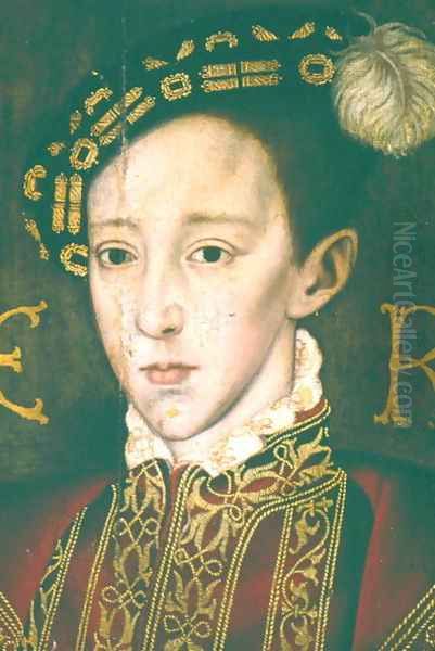 Portrait of Edward VI 1537-53 Oil Painting by William Scrots