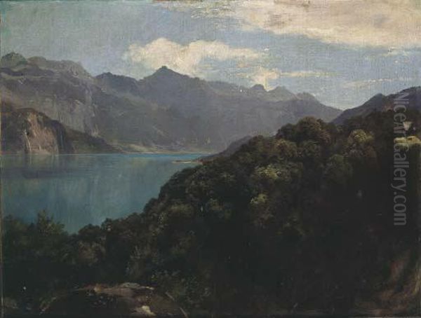 Walensee Oil Painting by Johann Gottfried Steffan