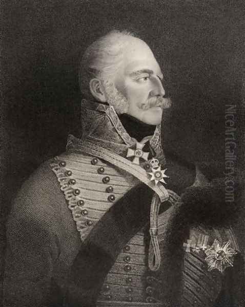 Prince Ernest Augustus, Duke of Cumberland and King of Hanover, engraved by H.R. Cook fl.1813-47, from National Portrait Gallery, volume IV, published, c.1835 Oil Painting by Saunders, George Lethbridge