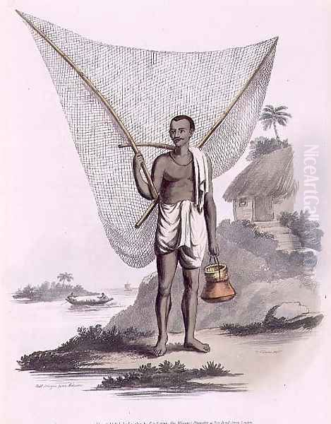 An Indian Fisherman, engraved by Thomas Vivares c.1735-90 pub. by Edward Orme, 1804 Oil Painting by Solvyns, Franz Balthazar