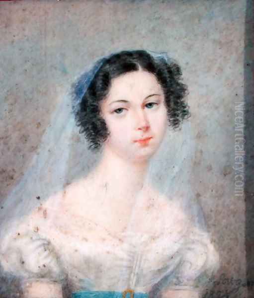 Miniature of Evelina Hanska 1801-82 1825 Oil Painting by Holz von Sowgen