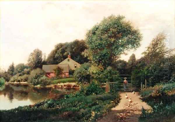 Walking with the Ducks Oil Painting by Henry Pember Smith