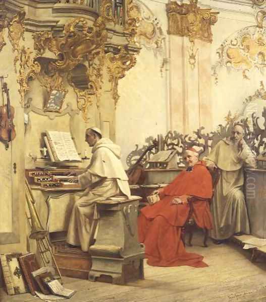 The Recital Oil Painting by Max Scholz