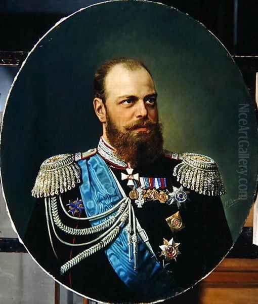 Emperor Alexander III 1845-94 Oil Painting by Andrey Nikolayevich Shilder