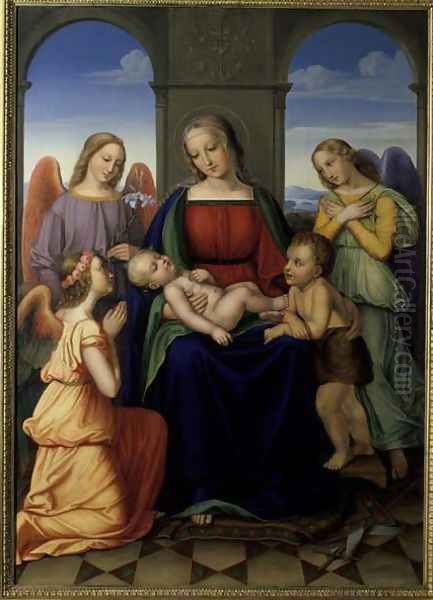 Madonna with Angels, 1823 Oil Painting by Louise Seidler