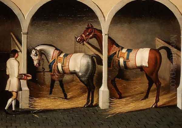 Stable Interior Oil Painting by Thomas Spencer