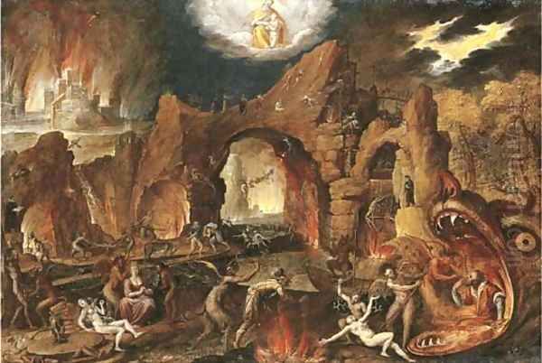 Hell Oil Painting by Jakob Isaaksz Swanenburgh