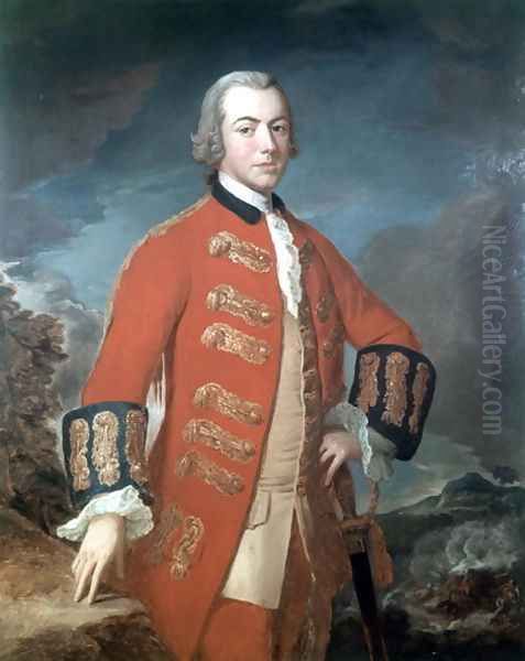 Captain Henry Clinton 1730-1795 First Regment of Foot Guards, c.1758 Oil Painting by M.L Saunders