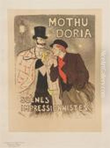 Mothu Et Doria Oil Painting by Theophile Alexandre Steinlen