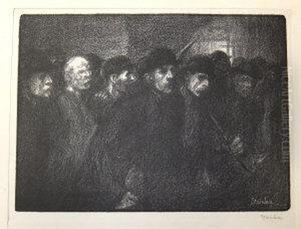 Les Gueules Noires Oil Painting by Theophile Alexandre Steinlen