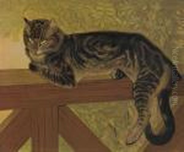 L'ete Chat Sur Une Balustrade Oil Painting by Theophile Alexandre Steinlen