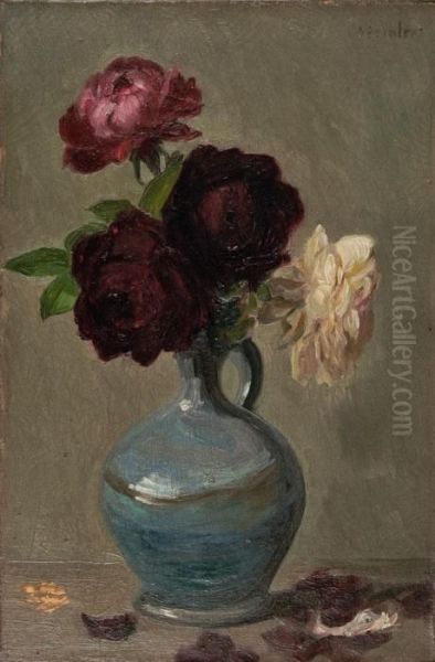 Vase Depivoines Oil Painting by Theophile Alexandre Steinlen