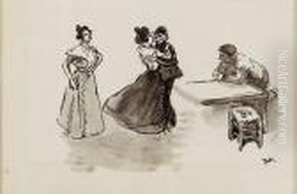 Ladanse Oil Painting by Theophile Alexandre Steinlen