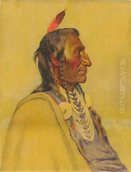 Wolf Ear Sioux Oil Painting by John Sharp