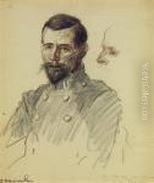 General A.couty Oil Painting by Theophile Alexandre Steinlen