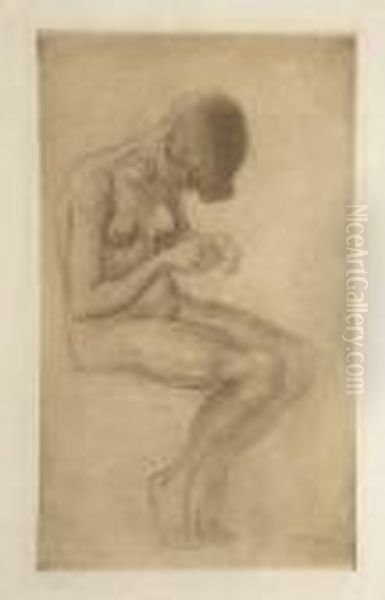 Femme Se Faisant Les Ongles Oil Painting by Theophile Alexandre Steinlen