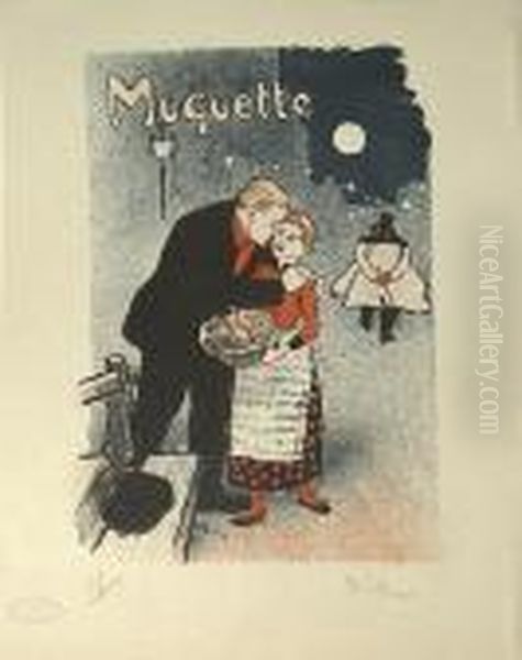 Muguette Oil Painting by Theophile Alexandre Steinlen