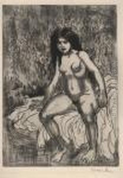 Baigneuse En Plein Air Oil Painting by Theophile Alexandre Steinlen