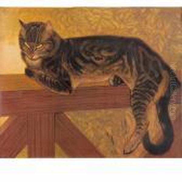 L'ete, Chat Sur Une Balustrade Oil Painting by Theophile Alexandre Steinlen