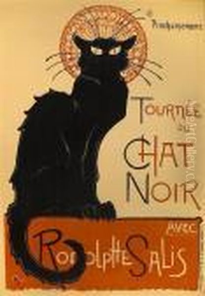 Tournee Du Chat Noir De Rudolphe Salis Oil Painting by Theophile Alexandre Steinlen