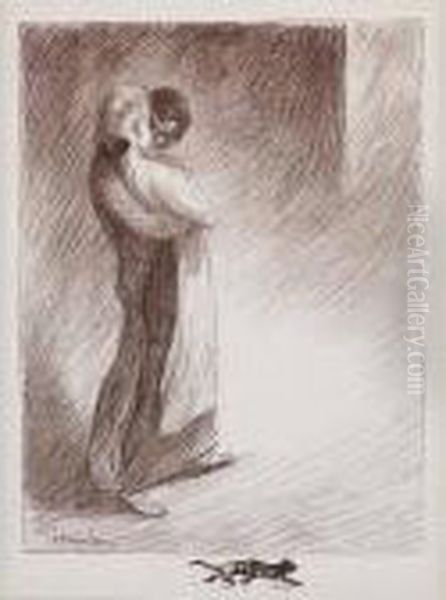 Amour Oil Painting by Theophile Alexandre Steinlen