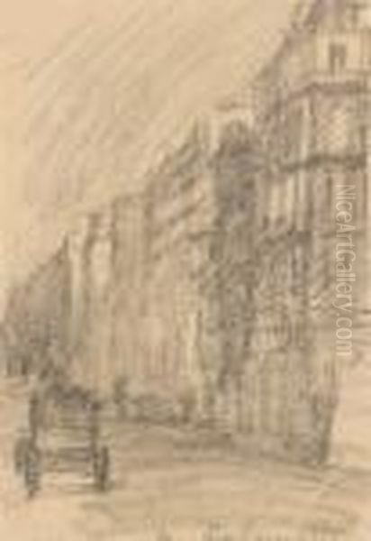 Rue Lafayette Oil Painting by Theophile Alexandre Steinlen