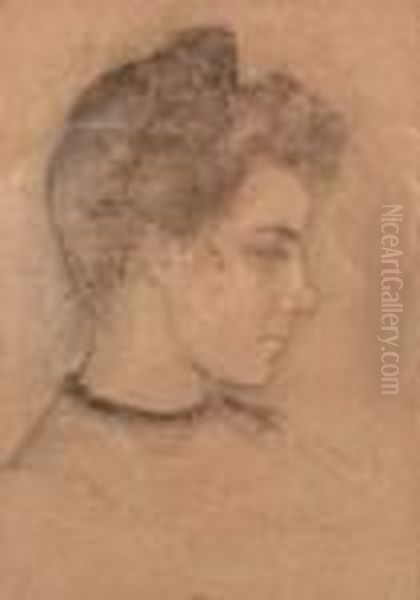 Portrait De Colette Oil Painting by Theophile Alexandre Steinlen