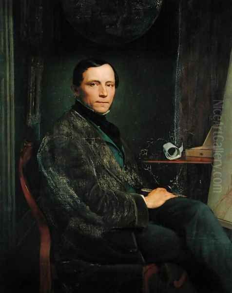 Self Portrait, 1856 Oil Painting by Robert Schneider