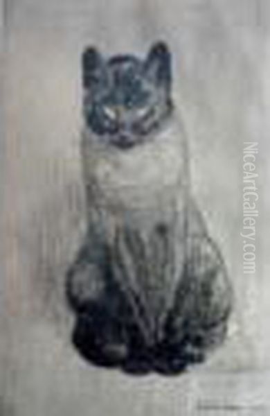 Chat Siamois Oil Painting by Theophile Alexandre Steinlen