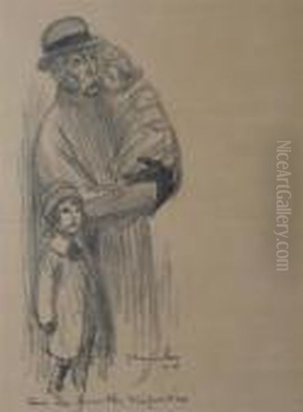 Pour Les Familles Dispersees Oil Painting by Theophile Alexandre Steinlen