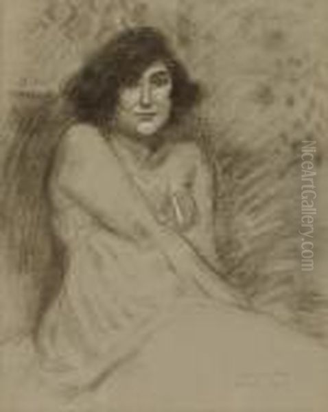 Femme Assise Oil Painting by Theophile Alexandre Steinlen