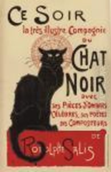 Tournee Du Chat Noir De Rodolphe Salis Oil Painting by Theophile Alexandre Steinlen