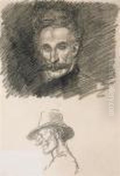 Portrait D'edouard Pelletan Oil Painting by Theophile Alexandre Steinlen