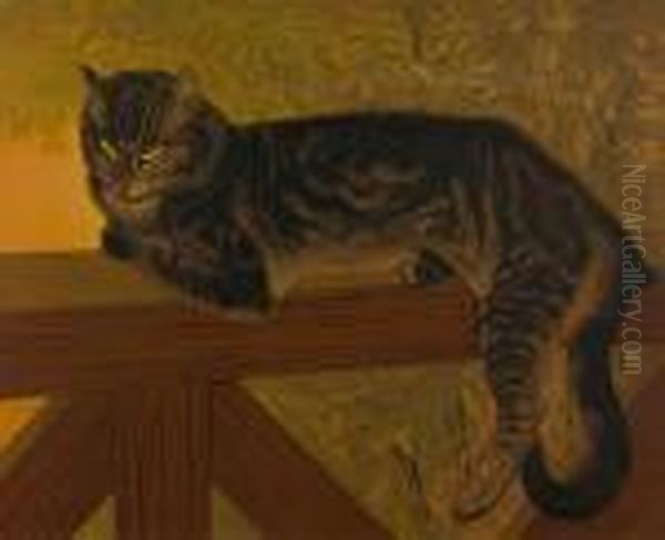 L'ete, Chat Sur Une Balustrade Oil Painting by Theophile Alexandre Steinlen